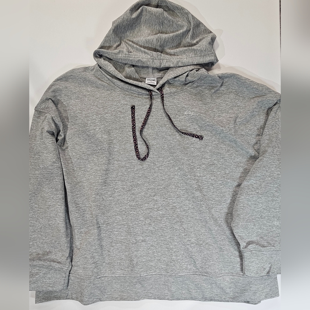 Spalding Hoodie Pullover Womens 3X‎ Grey Fall Winter Athletic Performance Wear